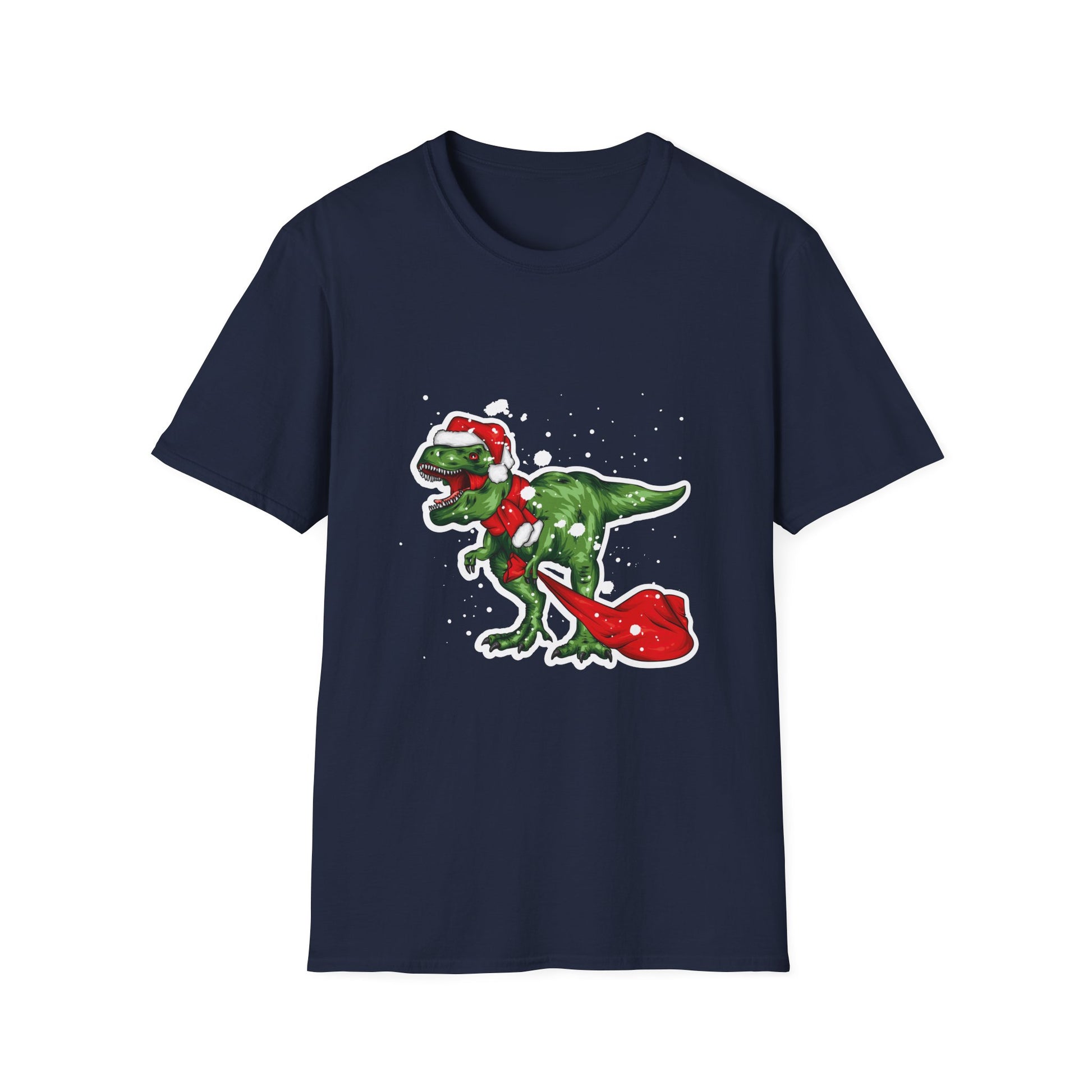 Christmas T‑Shirt — Festive Santa T‑Rex Holiday Graphic Tee