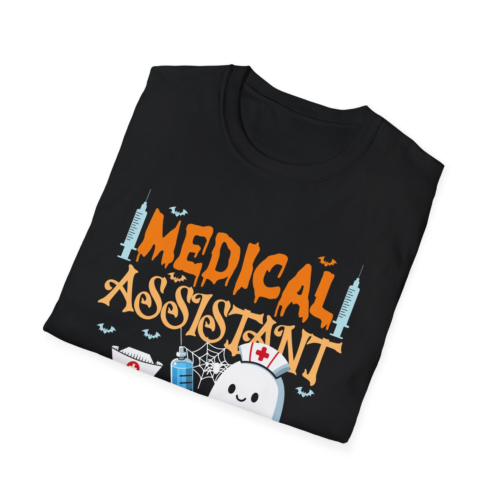Medical Assistant Halloween T-Shirt — Cute Ghost Nurse & Syringe Costume Tee