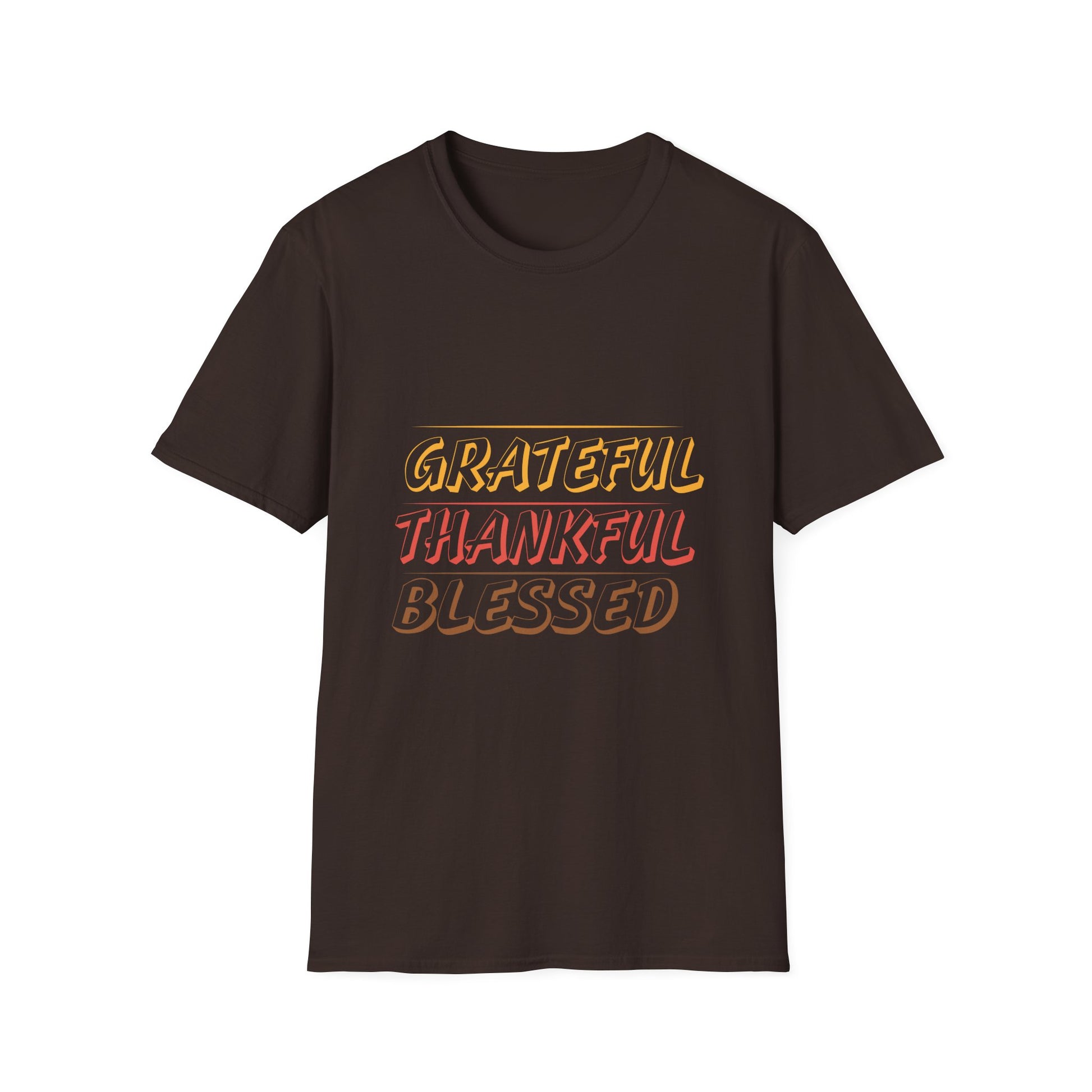 Grateful Thankful Blessed T-Shirt — Retro Fall Thanksgiving Tee  Unisex T-Shirt