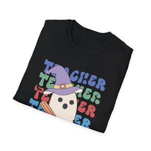 Teacher Ghost T-Shirt — Cute Witch Hat Teacher Design
