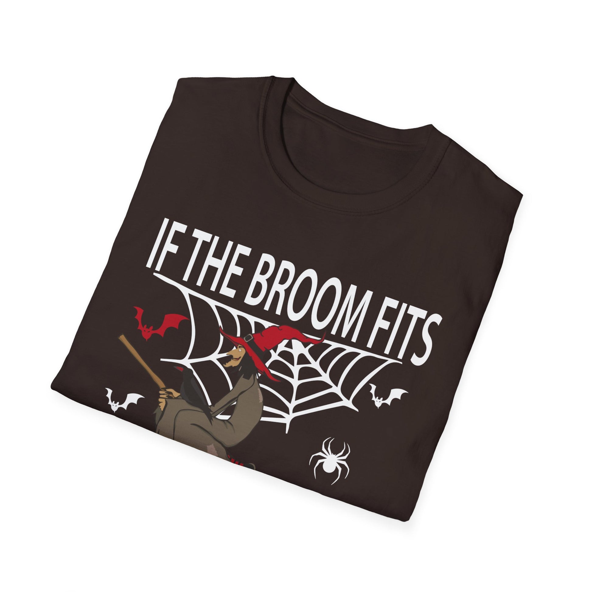 If The Broom Fits Ride It Halloween Outfit - Halloween Witch Tee Unisex Softstyle T-Shirt