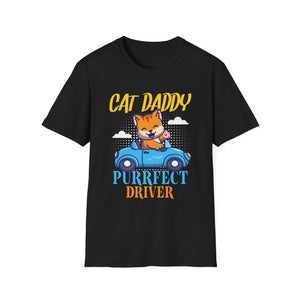 Pop Culture Cat Daddy Purrfect Driver Funny Retro Cat Dad Unisex T-Shirt
