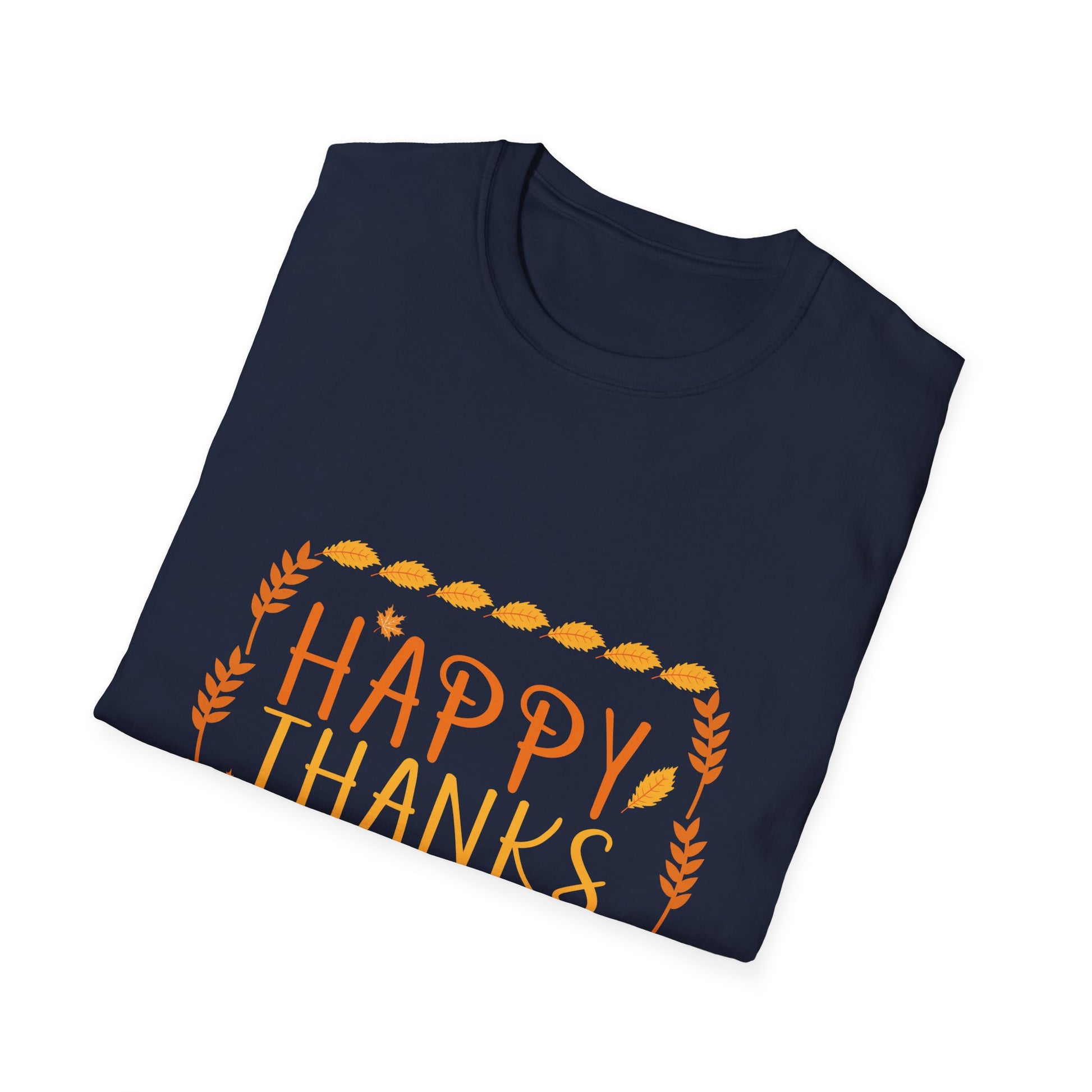 Thanksgiving T-Shirt — "Happy Thanksgiving" Autumn Wheat Holiday Tee