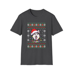 Shark Christmas Santa Hat Ugly Christmas Sweater T-Shirt-productor-mockup