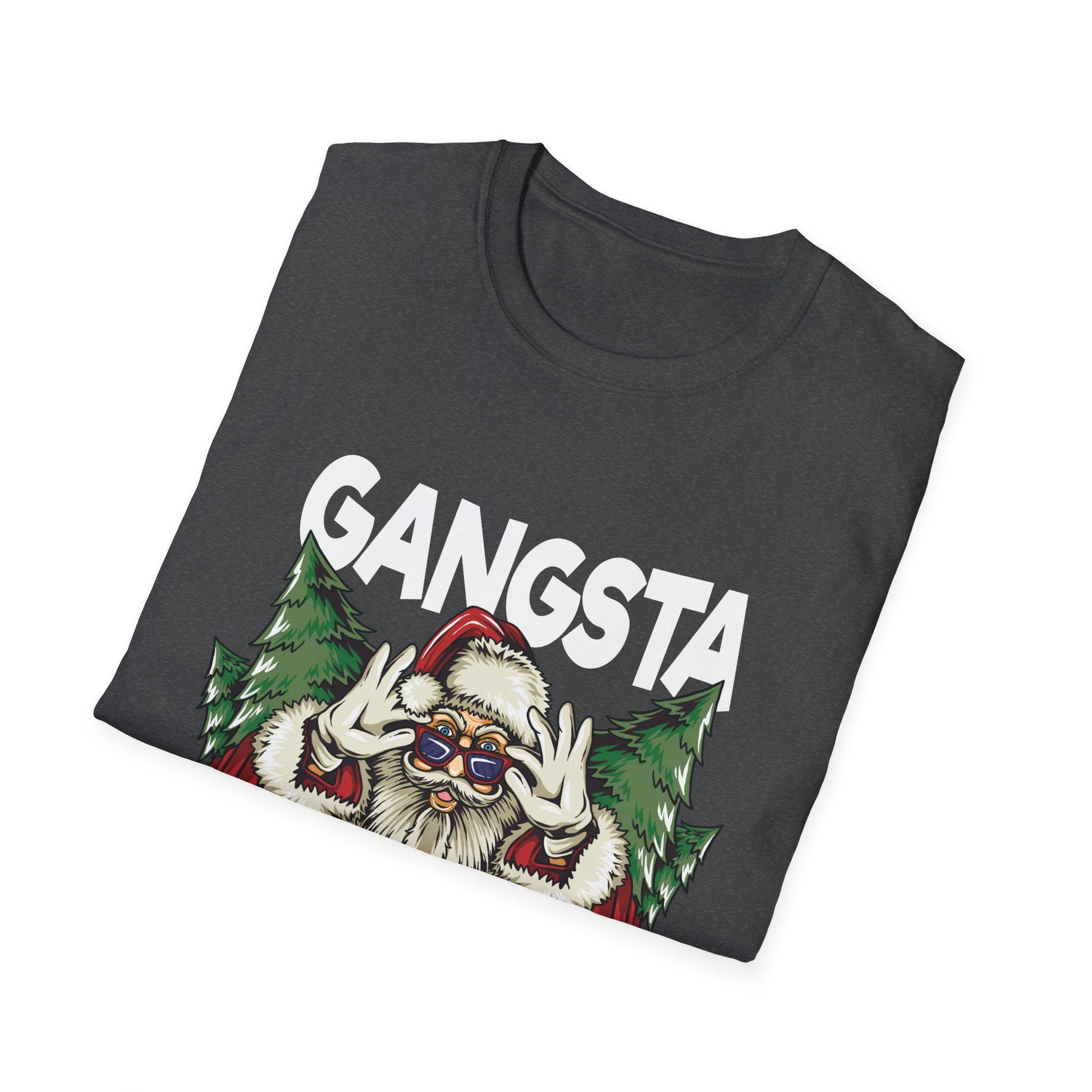 Gangsta Wrapper Christmas T‑Shirt — Funny Santa Holiday Tee