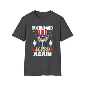Make Halloween Scary Again T-Shirt — Patriotic Uncle Sam Cat Halloween Tee