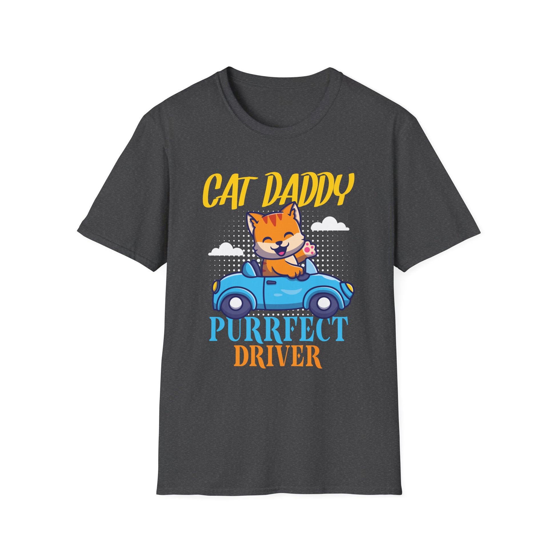 Pop Culture Cat Daddy Purrfect Driver Funny Retro Cat Dad Unisex T-Shirt