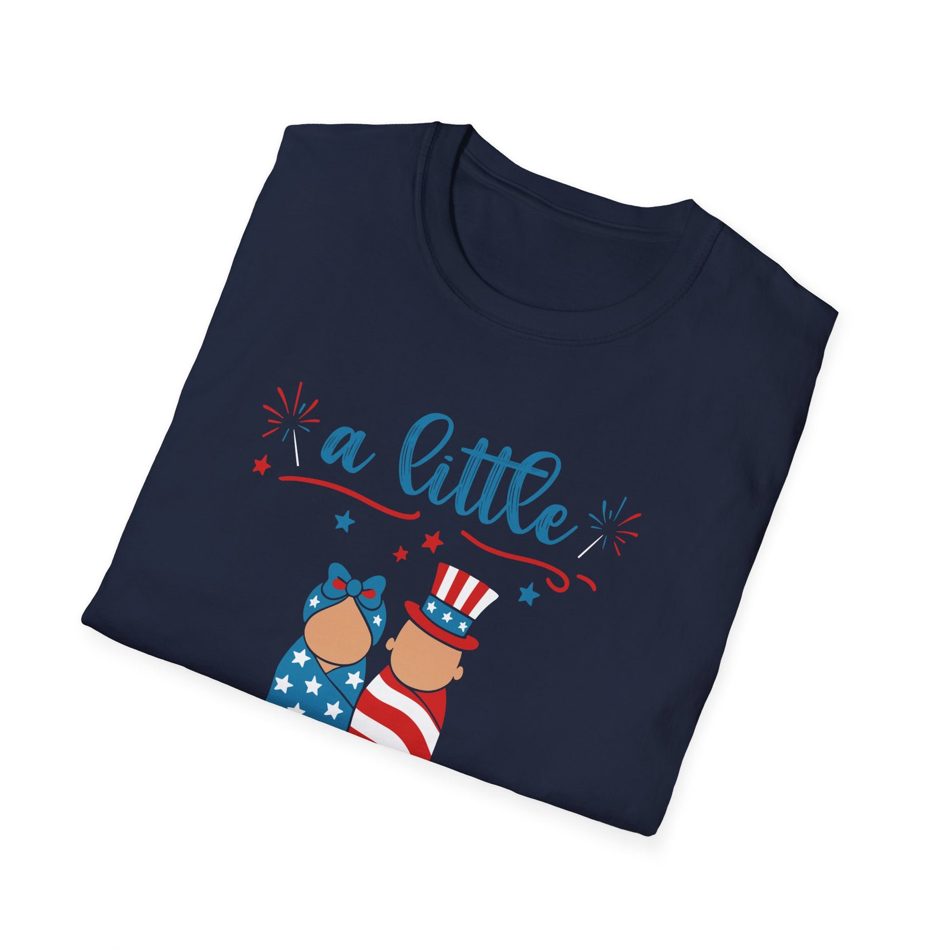 Baby Shower T-Shirt – “A Little Firecracker Is On The Way” Patriotic 4th of July Pregnancy Tee