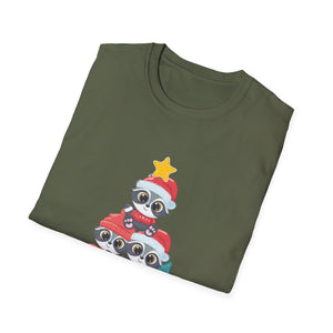 Christmas Raccoon Tree T-Shirt — Cute Holiday Family Tee
