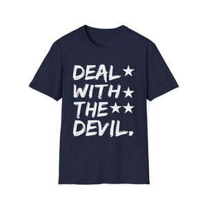 Halloween Devil tee _ Halloween Deal with the Devil Tee   Unisex Softstyle T-Shirt