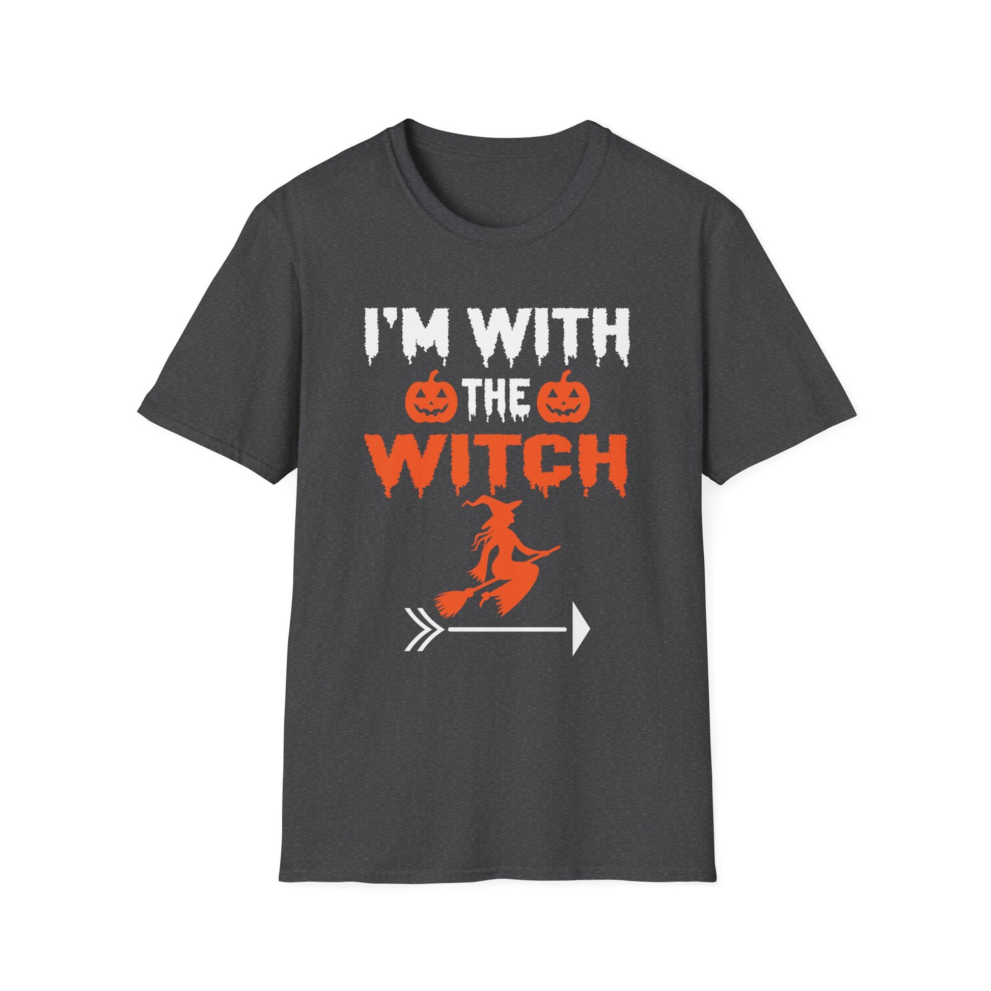 I'm With The Witch T-Shirt — Halloween Witch Arrow Graphic Tee