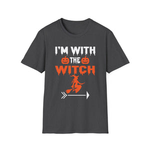 I'm With The Witch T-Shirt — Halloween Witch Arrow Graphic Tee