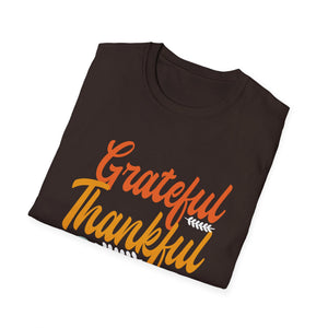 Grateful Thankful Blessed T‑Shirt — Thanksgiving Fall Faith Tee