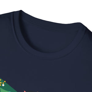 Christmas Cat T‑Shirt — 'WHAT?' Funny Holiday Cat Knocked Over Tree Tee