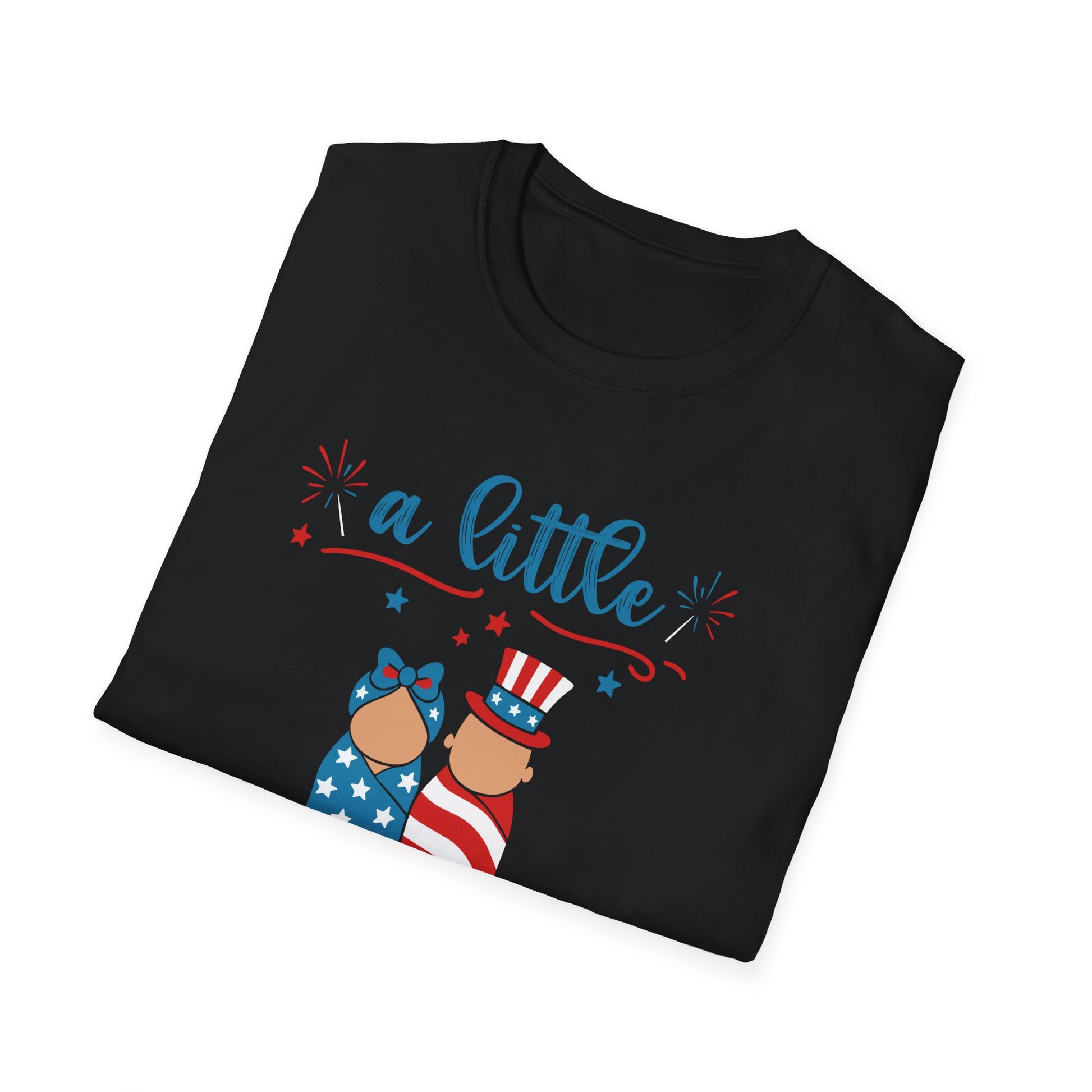 Baby Shower T-Shirt – “A Little Firecracker Is On The Way” Patriotic 4th of July Pregnancy Tee