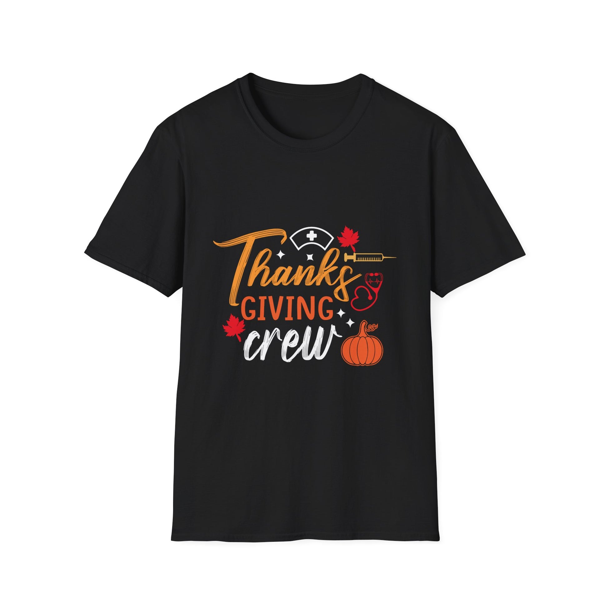 Thanksgiving Crew T-Shirt — Fall Pumpkin & Turkey Day Graphic Tee