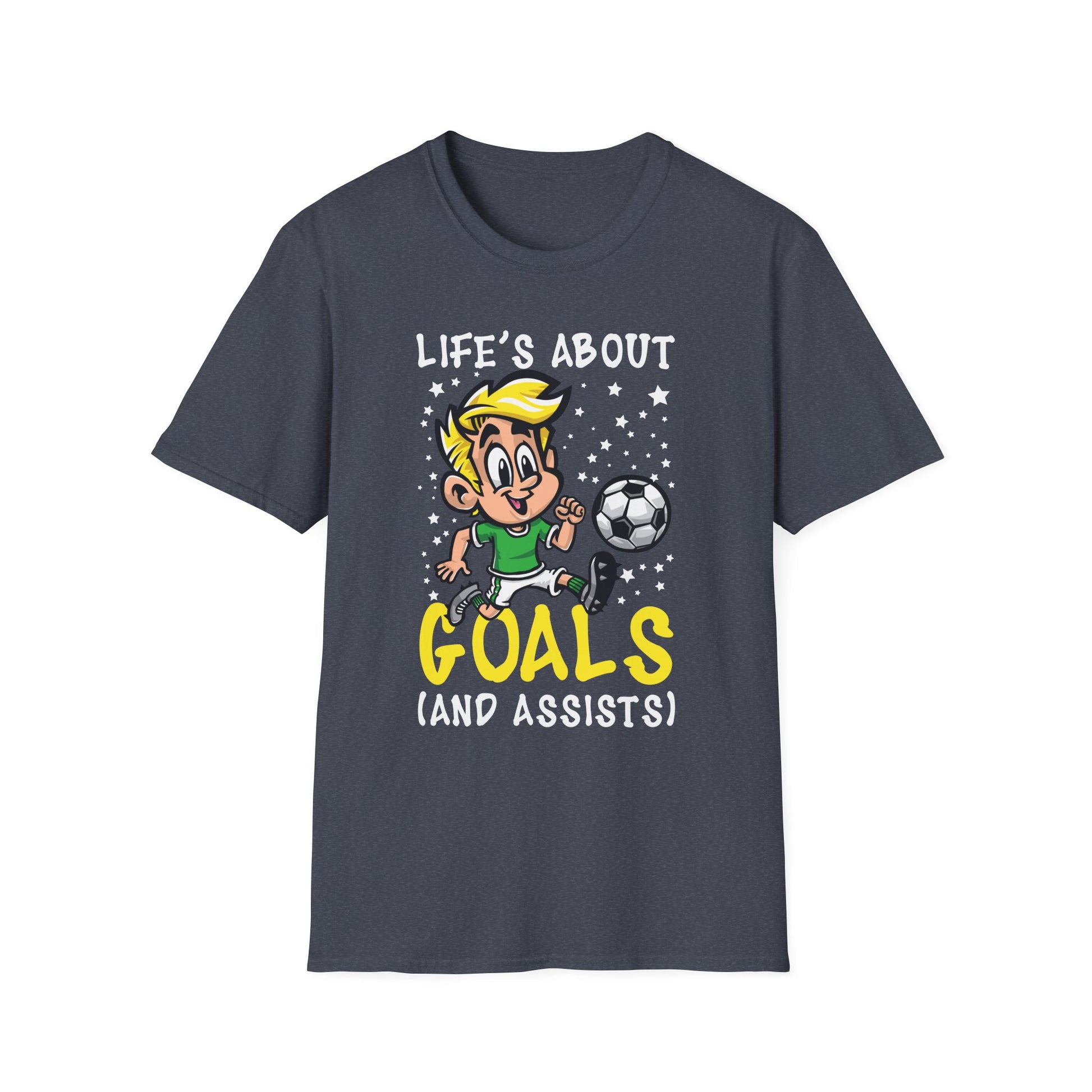 Life's About Goals Soccer Player Boys Kids Youth Unisex T-Shirt