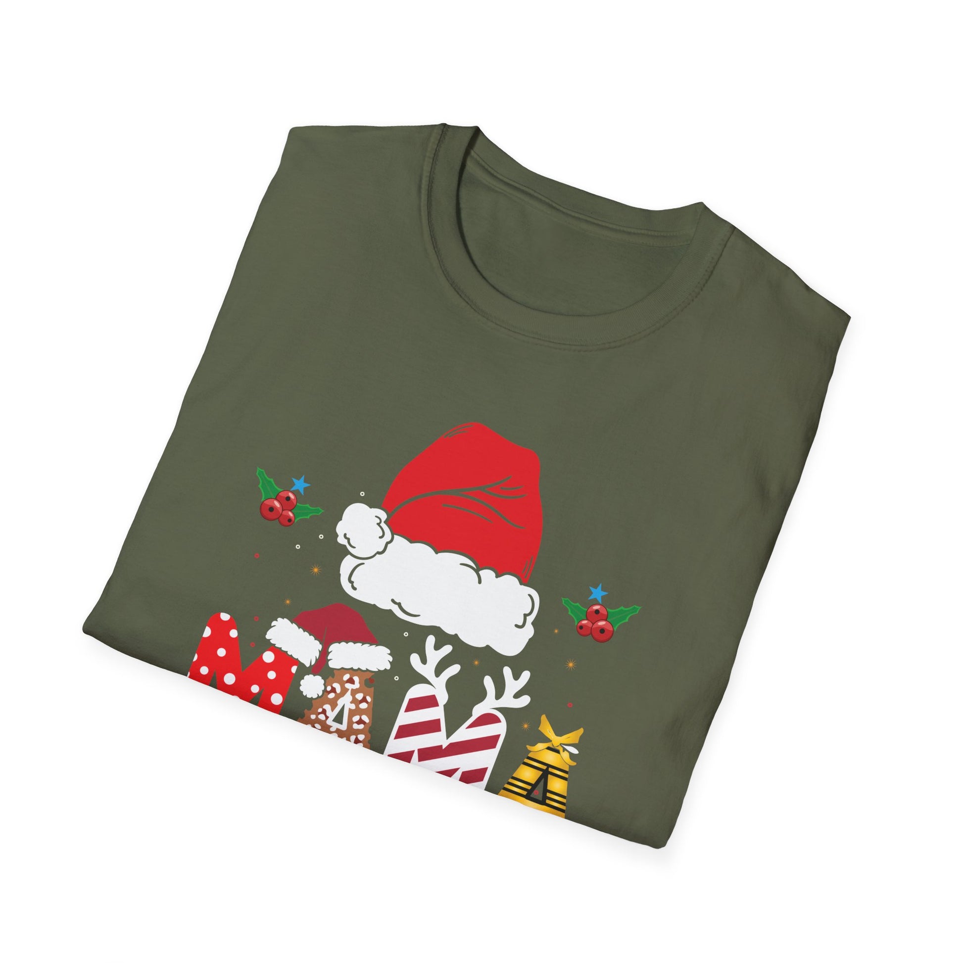 Mama Claus Christmas T-Shirt — Festive Santa Hat Holiday Tee for Moms