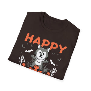 Happy Halloween Husky T-Shirt — Cute Spooky Dog Pumpkin Tee