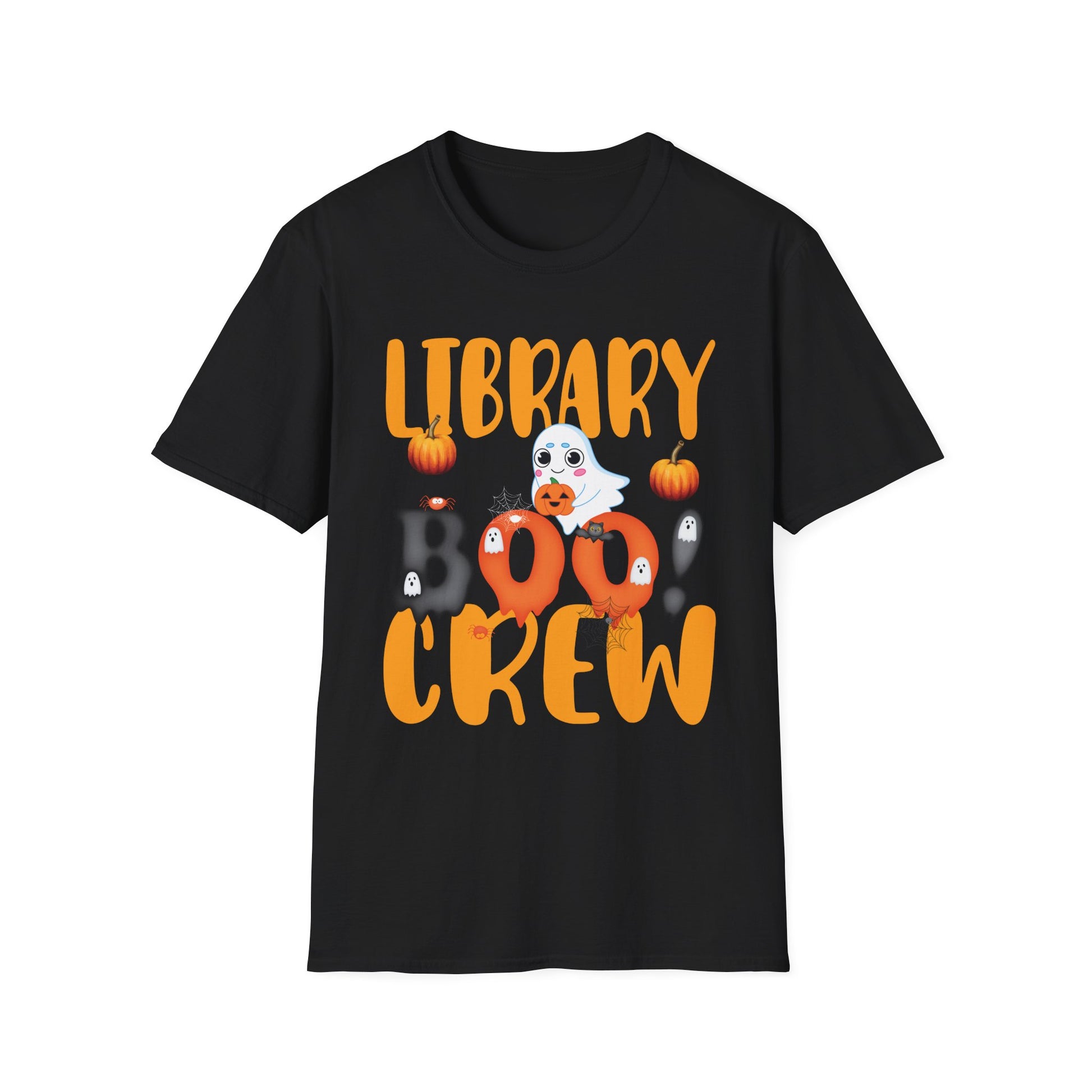 Library Boo Crew T-Shirt – Cute Halloween Ghost & Pumpkins Gift for Librarians