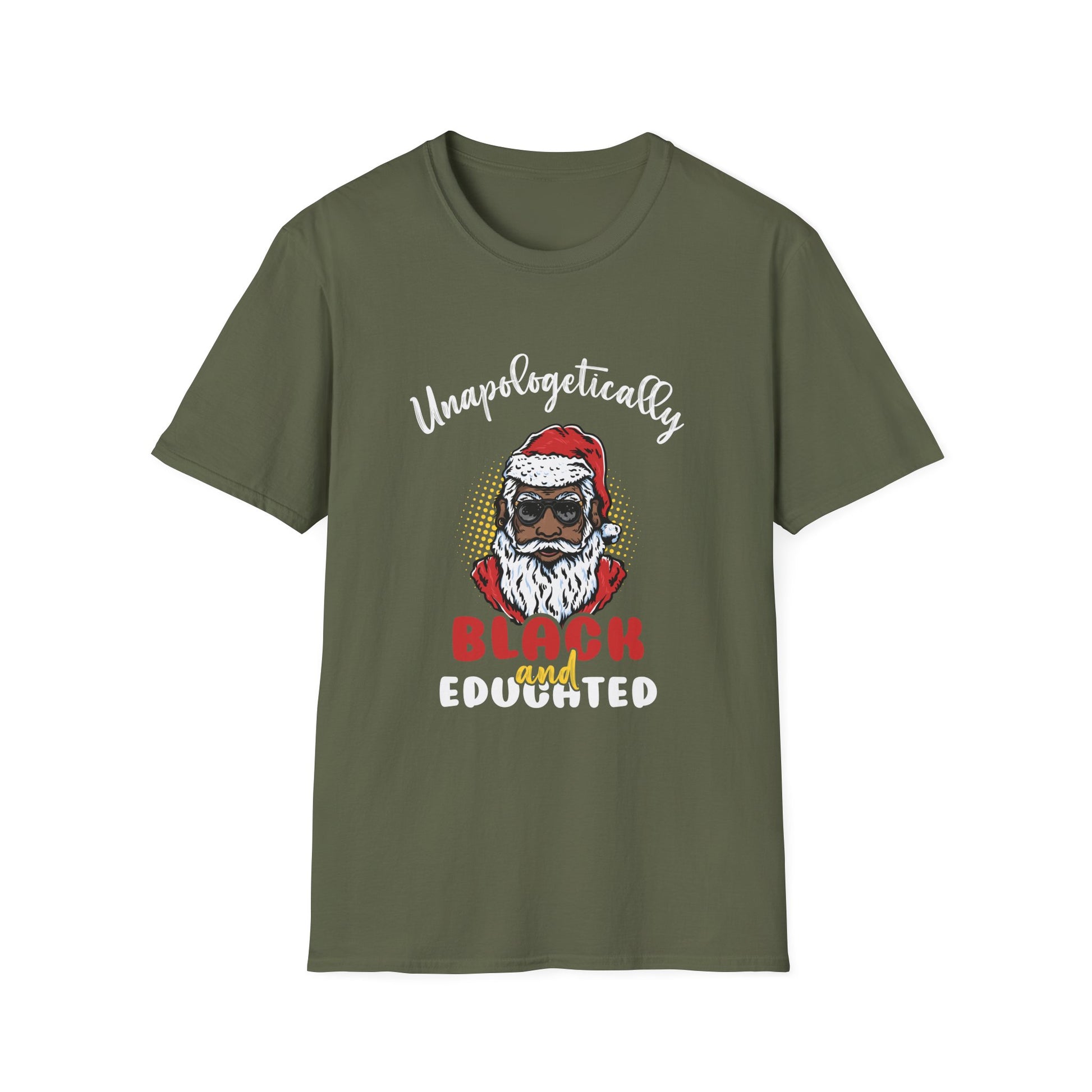 Unisex T-Shirt — “Unapologetically Black and Educated” Santa Graphic Tee