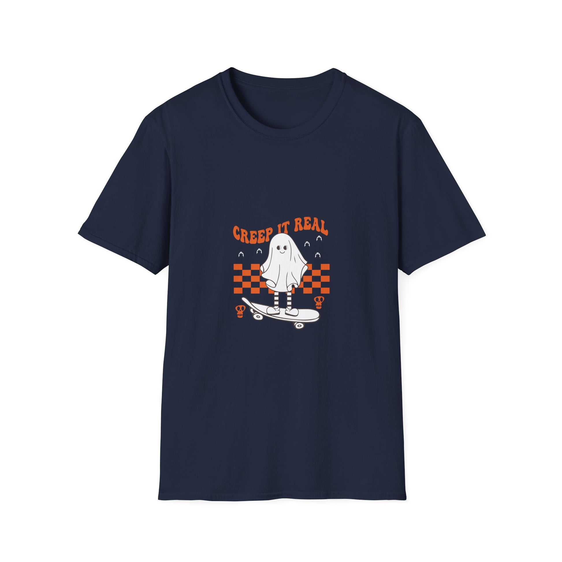 Creep It Real Ghost Skateboard T-Shirt — Halloween Skate Tee