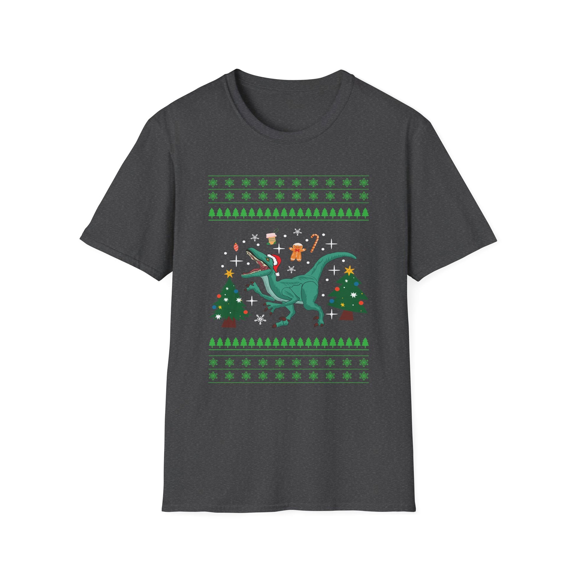 T-Rex Christmas Ugly Christmas Dinosaur Unisex Softstyle T-Shirt