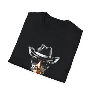 Cowboy Giraffe Graphic T-Shirt – Western Hat Giraffe with Red Rose Design  Unisex T-Shirt