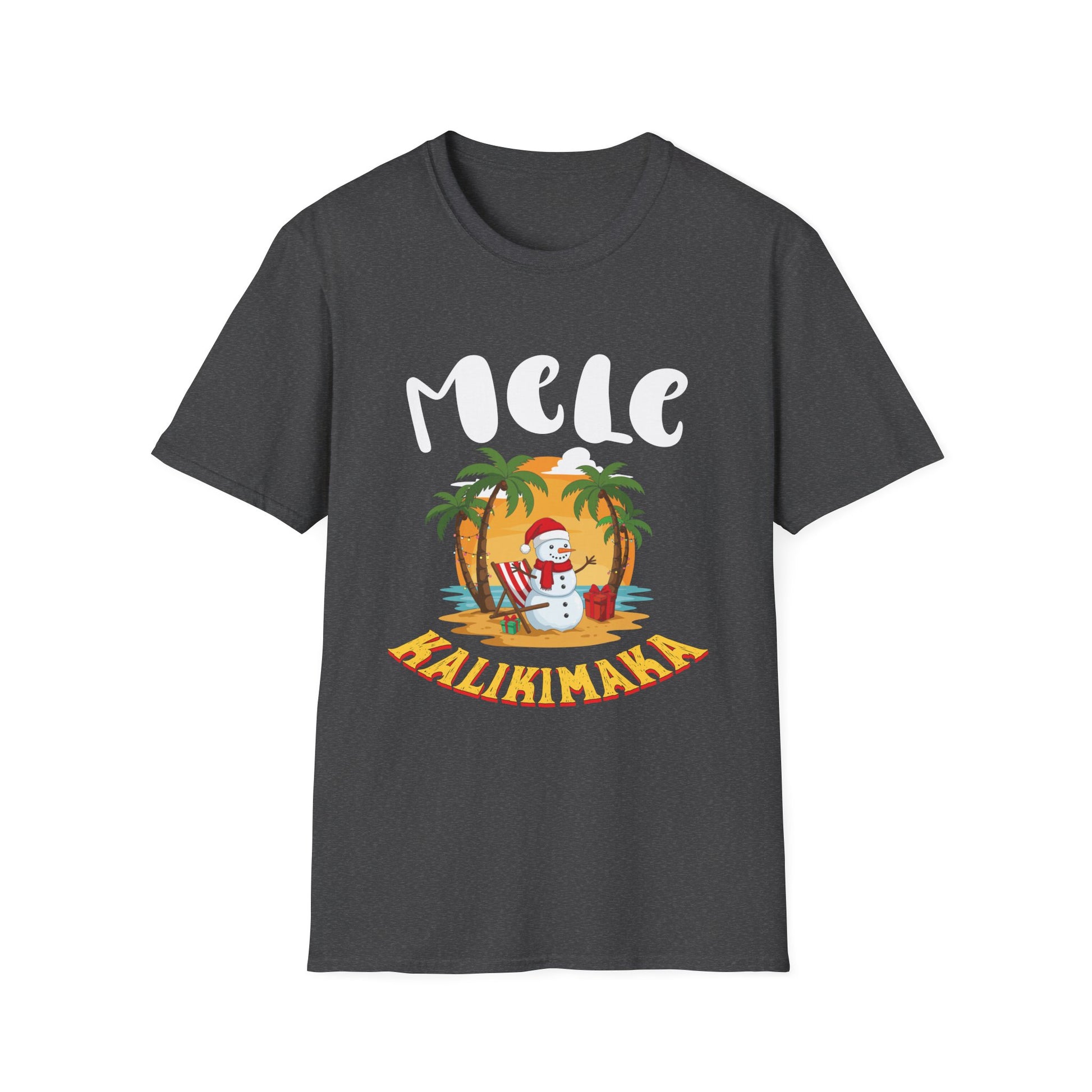 Mele Kalikimaka T-Shirt — Hawaiian Christmas Palm Tree Santa Tee