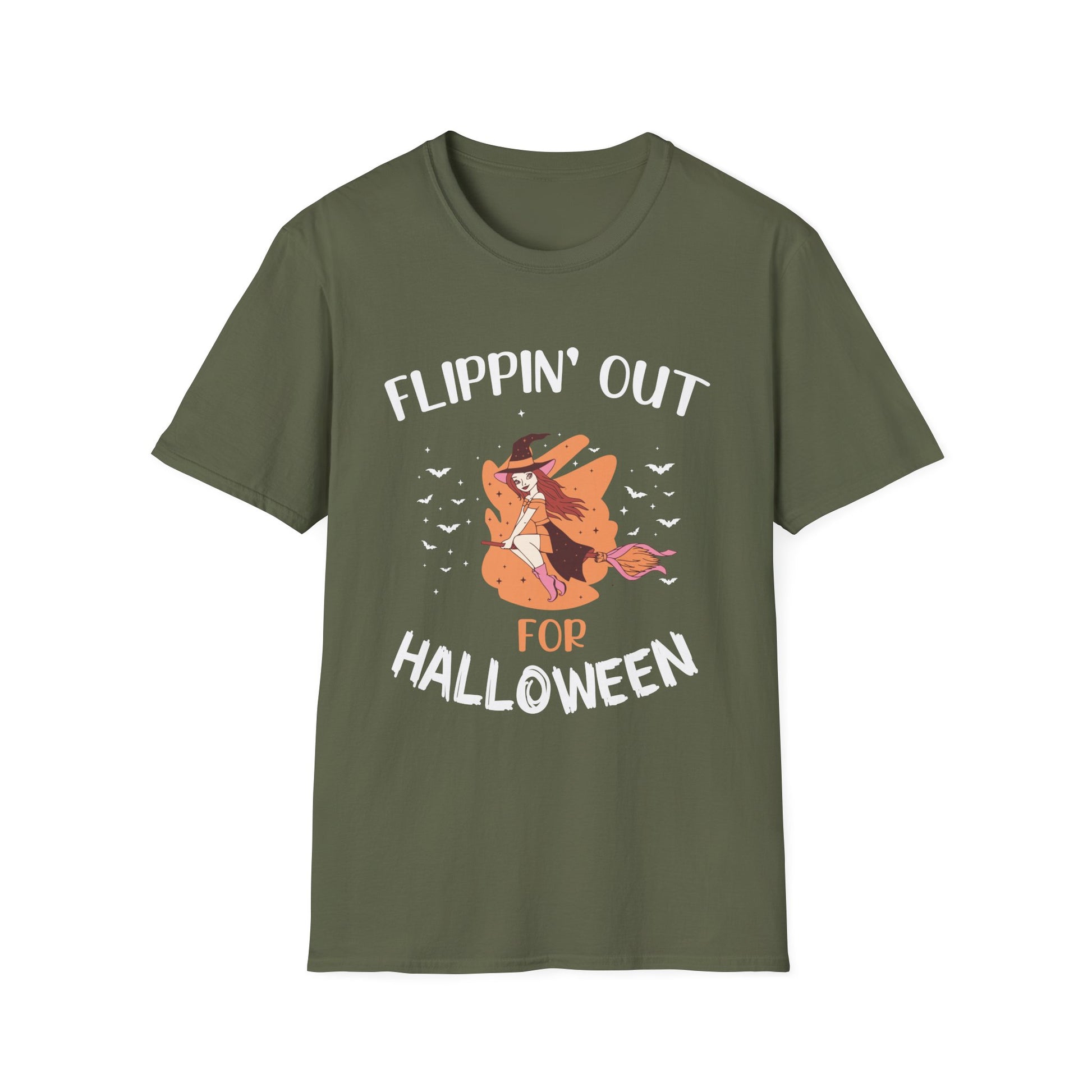 Halloween Flip-Out T-Shirt — Cute Witch Triceratops Graphic Tee