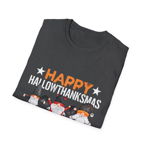 Happy Halowthankmas T-Shirt — Cute Gnome Halloween-Thanksgiving-Christmas Mashup