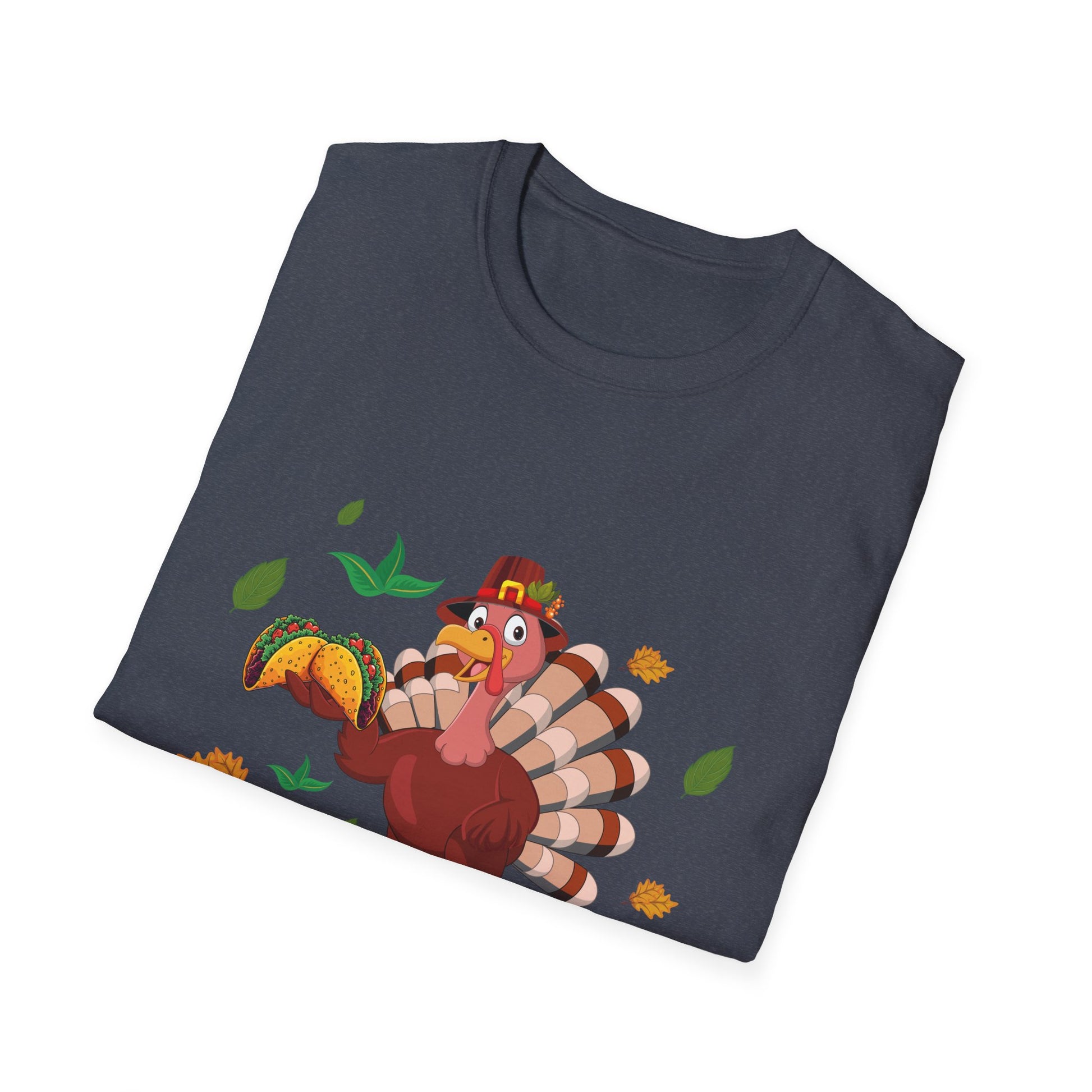Funny Thanksgiving Turkey T-Shirt “Eat Tacos” — Cute Holiday Turkey Graphic Tee  Unisex T-Shirt