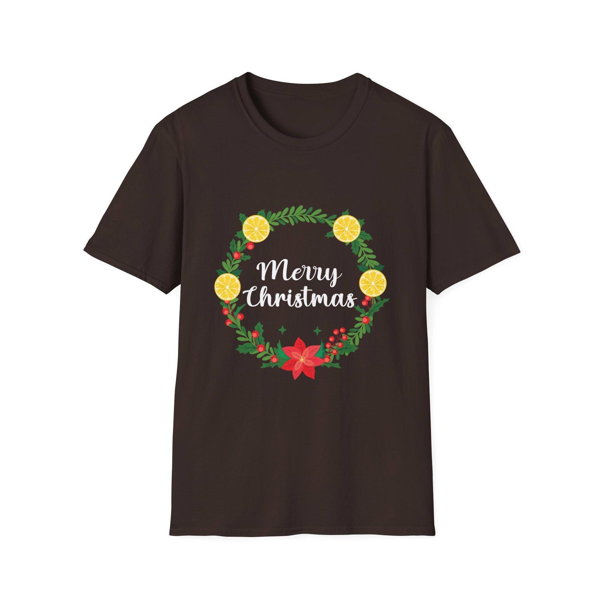 Christmas Wreath T-Shirt — "Merry Christmas" Holiday Tee