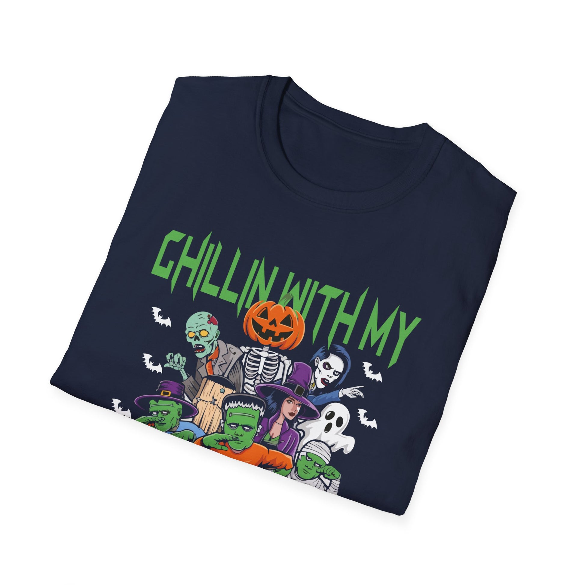 Chilling With My Creeps Halloween- Dancing Ghost Halloween Tee
