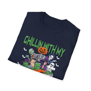 Chilling With My Creeps Halloween- Dancing Ghost Halloween Tee