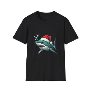 Christmas Shark T-Shirt — Festive Santa Hat Shark Graphic Tee