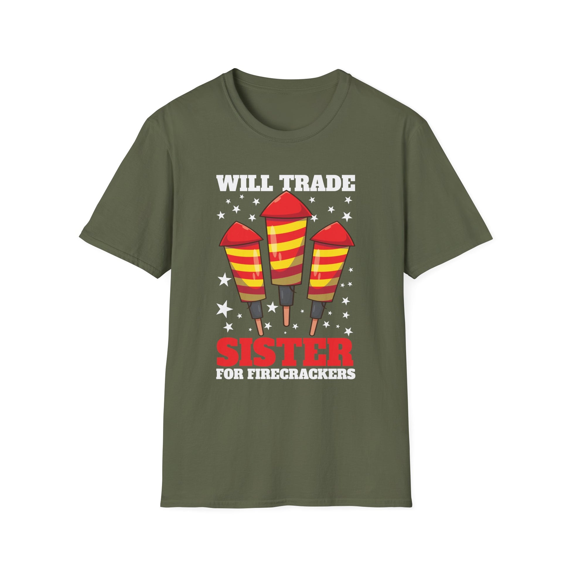 Sister Will Trade For Firecrackers T-Shirt — Funny 4th of July Fireworks Tee