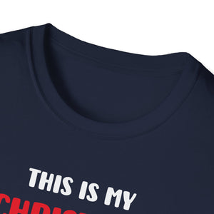 Christmas Movie Watching T-Shirt — Santa Relaxing on Couch Holiday Tee