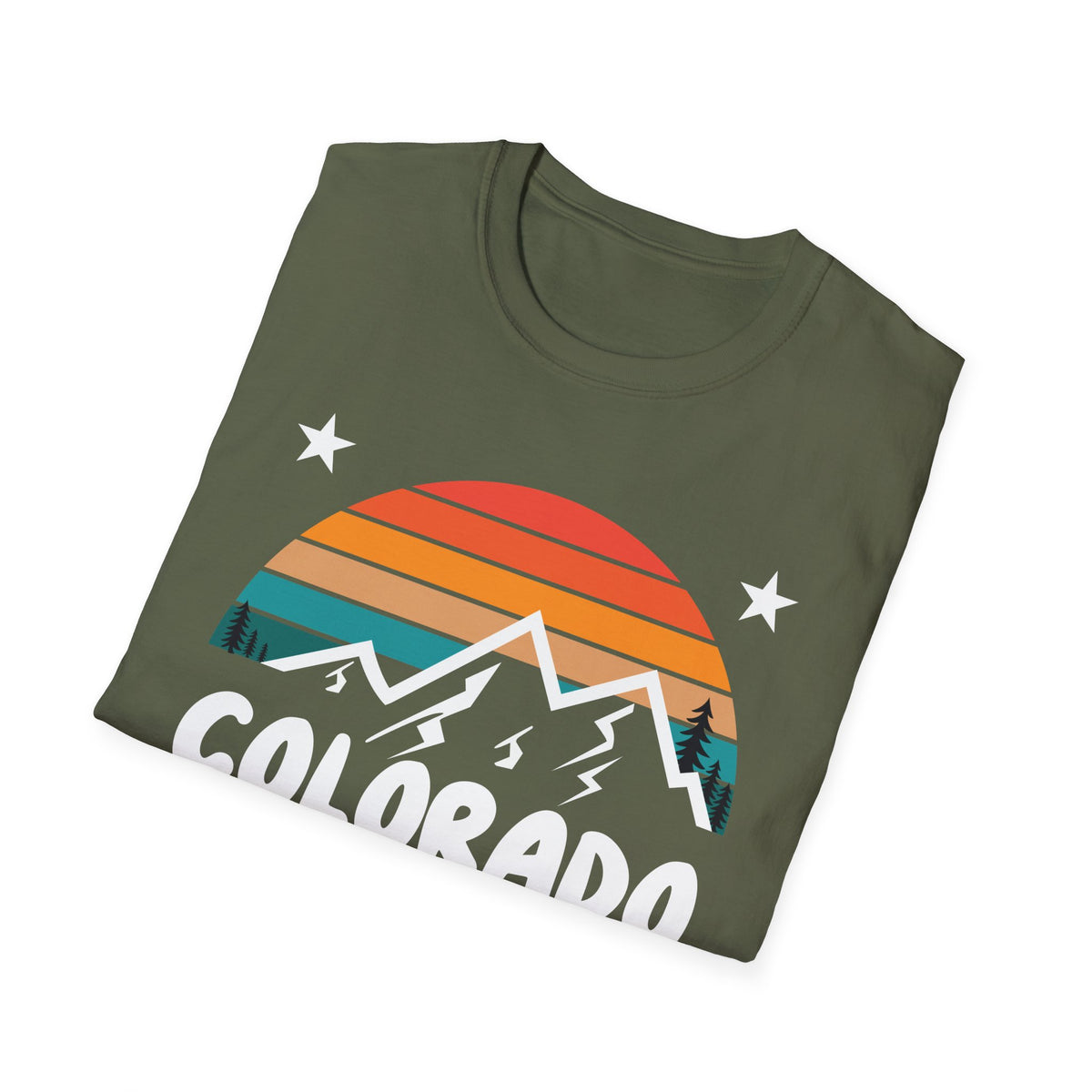 Colorado Retro Mountain T-Shirt — Vintage Sunset Rockies Tee