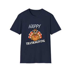 Thanksgiving Turkey T-Shirt — Cute Cartoon Turkey Graphic Tee for Holiday Celebrations  Unisex T-Shirt