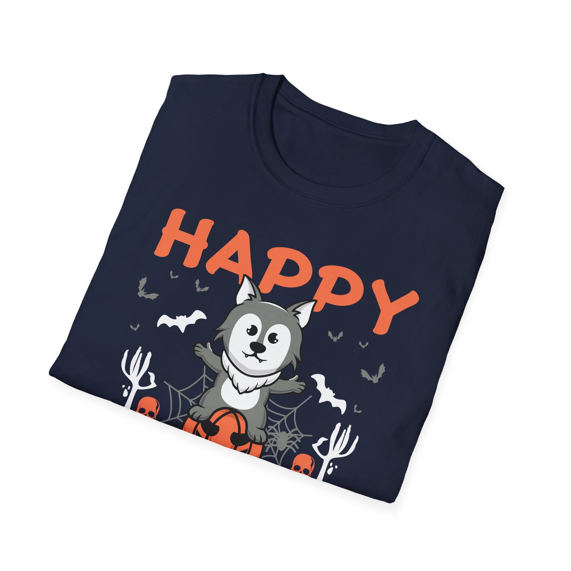 Happy Halloween Husky T-Shirt — Cute Spooky Dog Pumpkin Tee