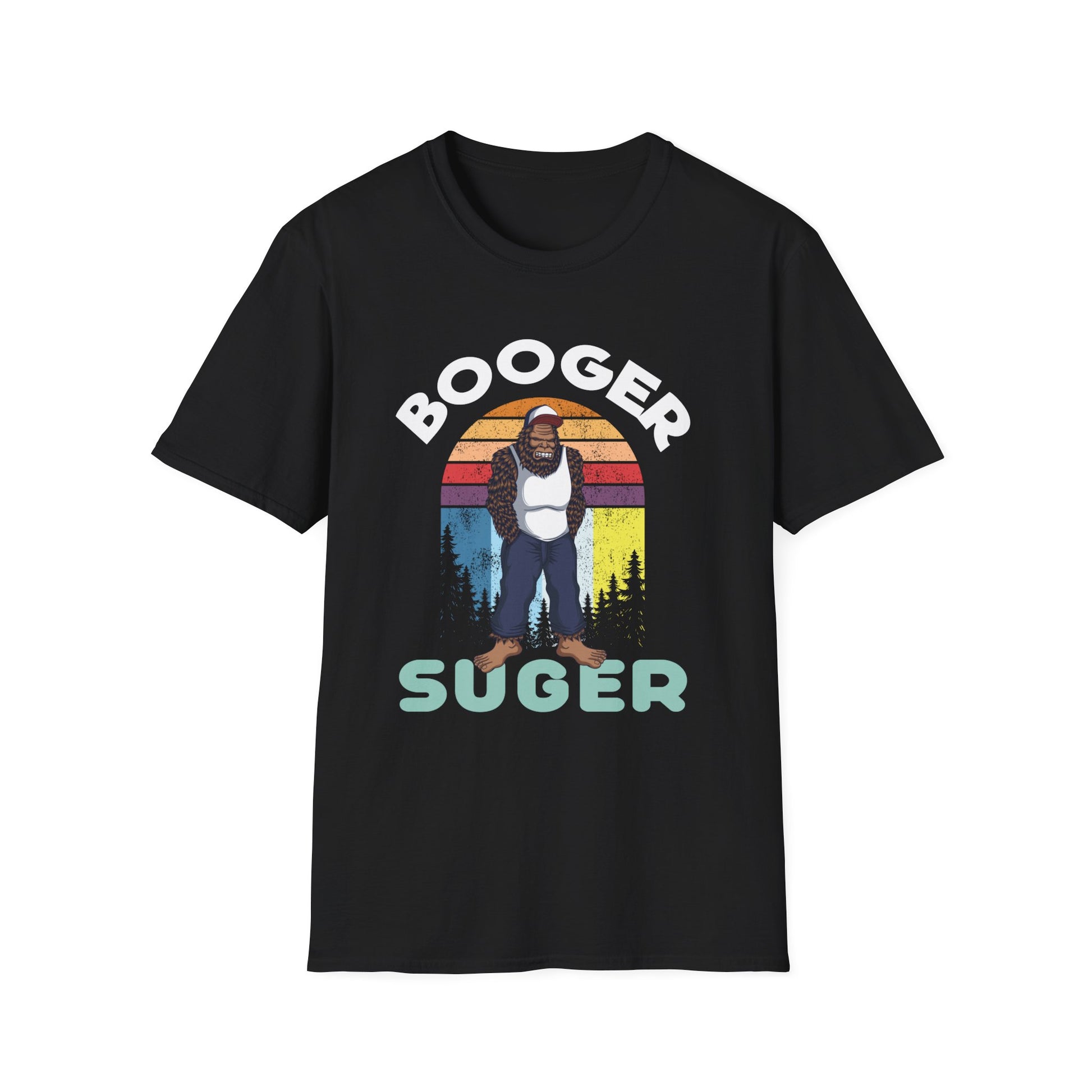Booger Suger Retro Bigfoot T-Shirt — Funny Sasquatch Graphic Tee