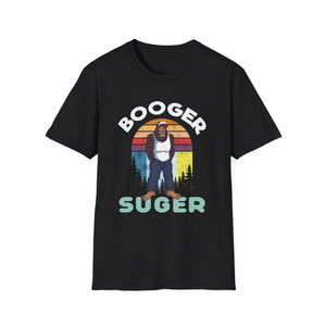 Booger Suger Retro Bigfoot T-Shirt — Funny Sasquatch Graphic Tee
