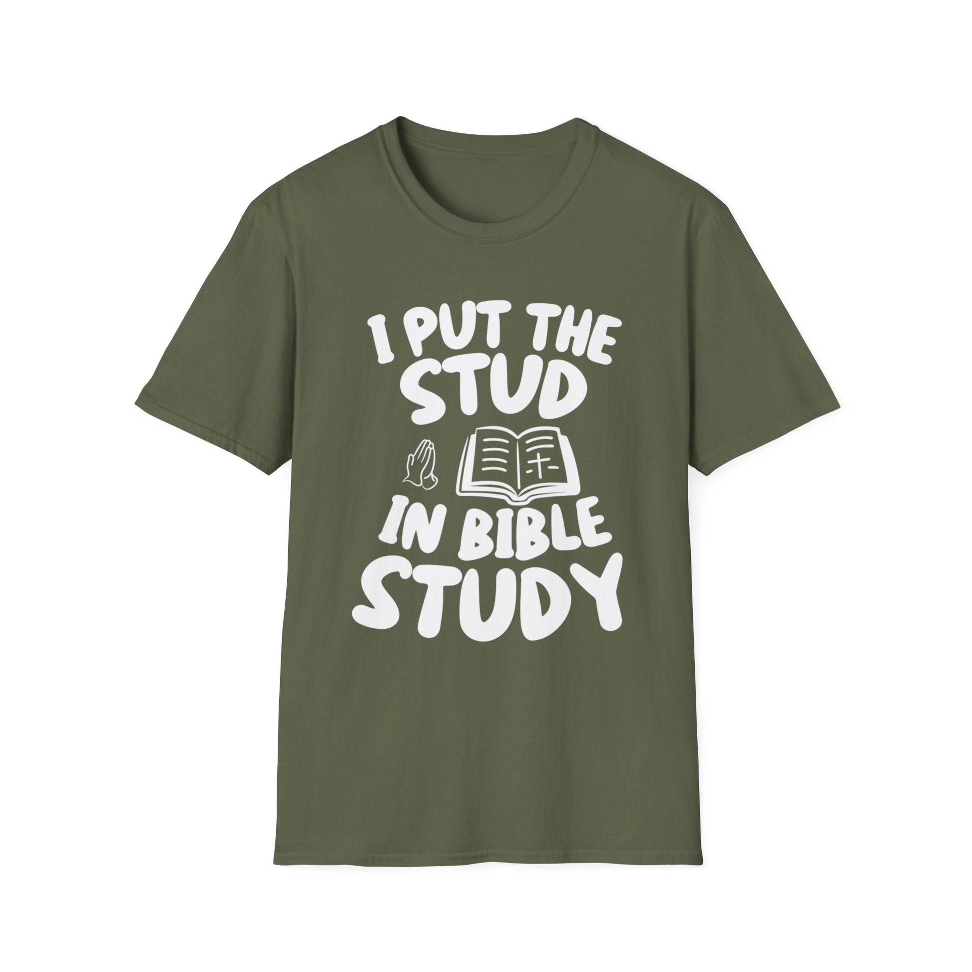 Bible Study T-Shirt — "I Put the Stud in Bible Study" Christian Funny Tee