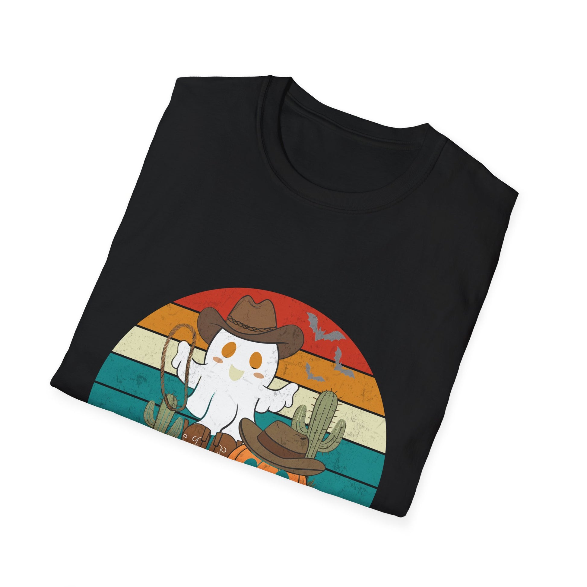 Boo Haw T-Shirt – Halloween Cowboy Ghost & Pumpkin Vintage Tee