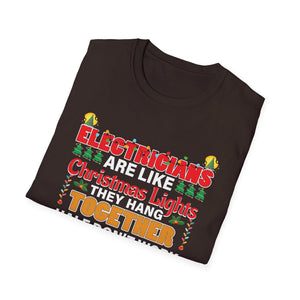 Electricians Christmas Lights Funny Tee — 'Electricians Are Like Christmas Lights' Shirt