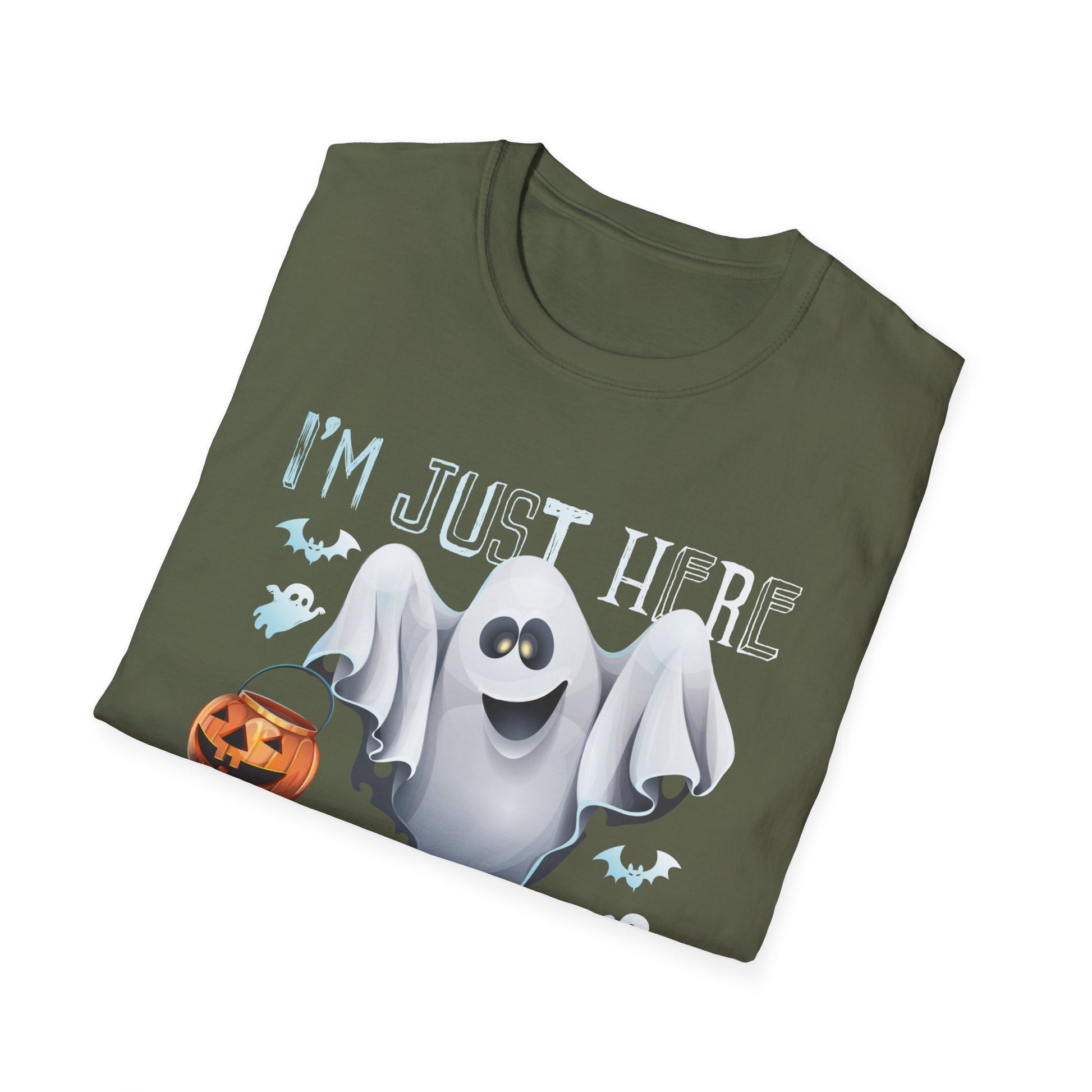 Just Here For The Boos Halloween Costume Funny Halloween Tee Unisex Softstyle T-Shirt