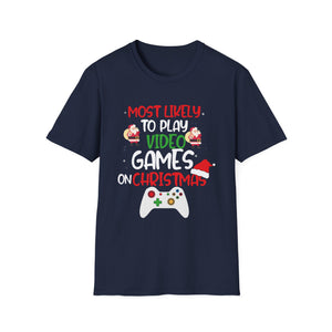 Most Likely To Play Video Game Family Matching Christmas Unisex T-Shirt
