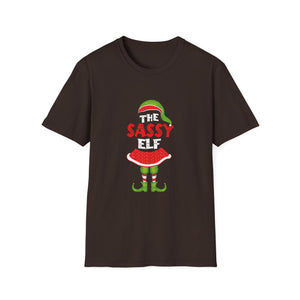 Xmas Family Matching Women Girls Mom The Sassy Elf Christmas Unisex T-Shirt