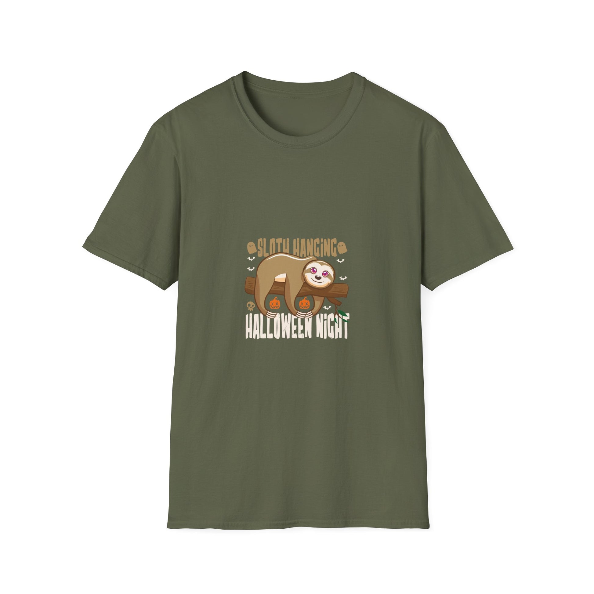 Halloween Sloth T-Shirt - "Sloth Hanging Halloween Night" Cute Pumpkin Costume Tee